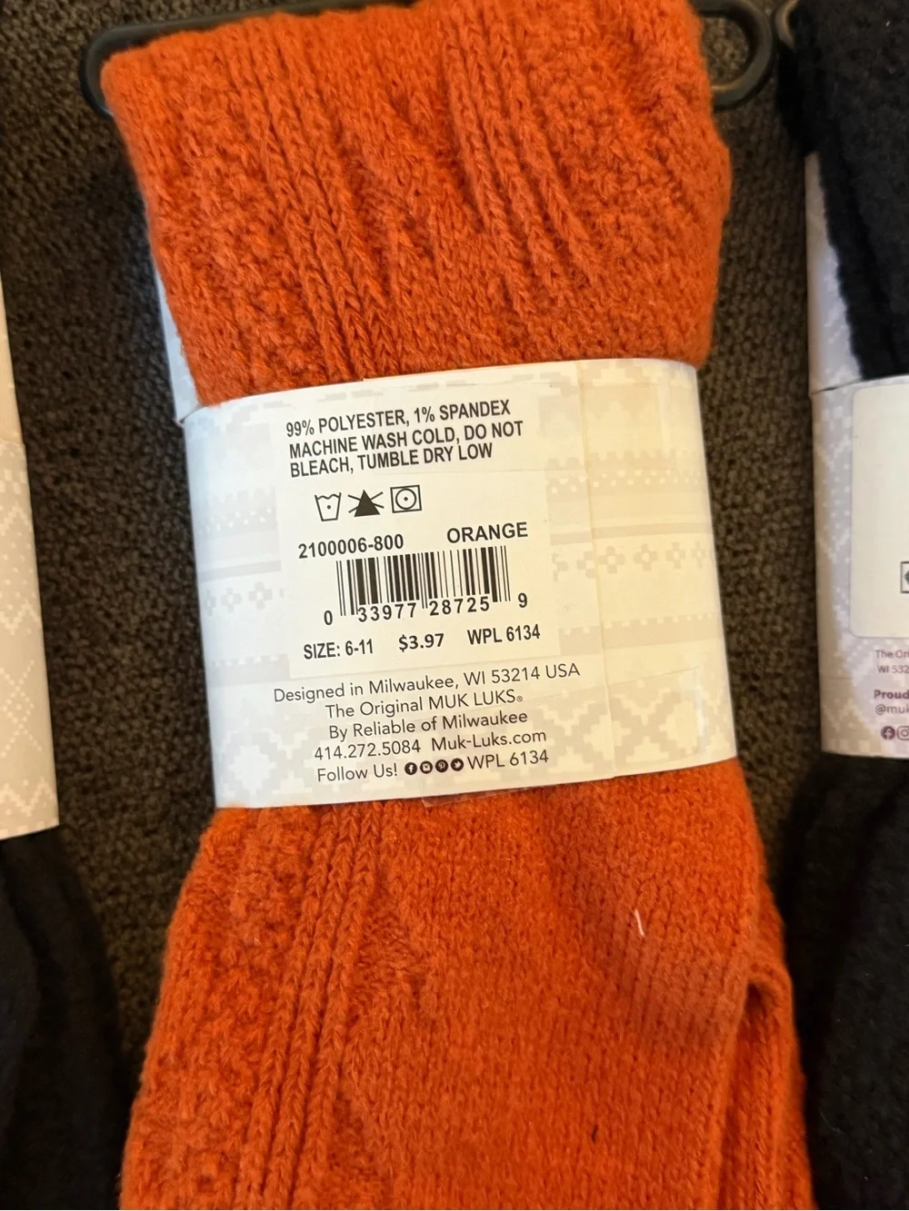 Muk Luks Women's Knee High Socks - Orange and Black Pack